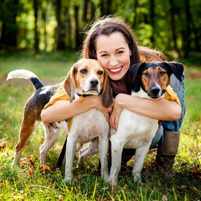 hugging dogs